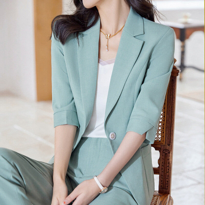 高货2024春季职业套装女季时尚气质长袖职业装面试正装套裤女办公