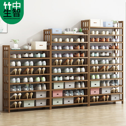 速发鞋架家用门口收纳宿多简易鞋柜子大容量尘层经济型实木防舍置