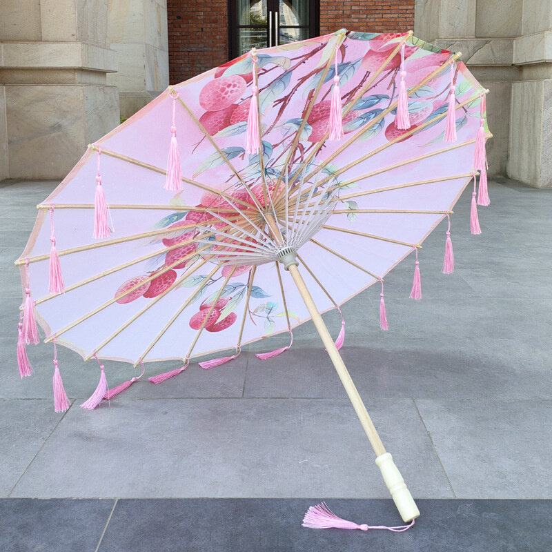 速发油纸伞女古风舞蹈走秀演出古装伞汉服花伞流苏伞防雨儿童红伞