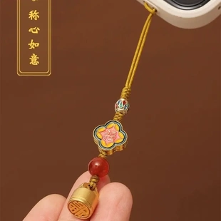 【纯手工制作】汽车钥匙扣挂件黄铜印章手工手机吊坠包包u盘挂饰