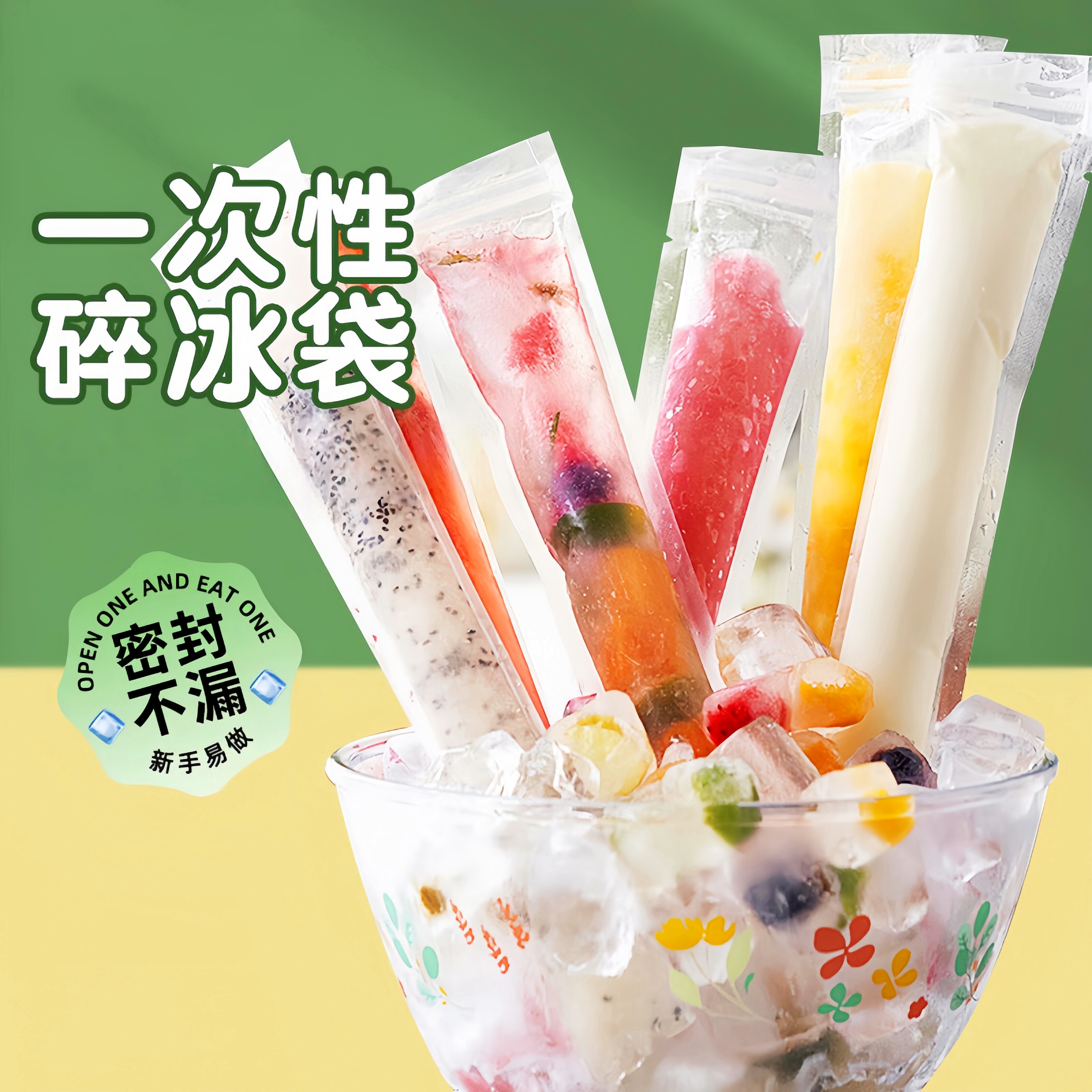 冰柱袋制冰袋模具一次性冻冰块碎冰打冰沙袋子食品级商用摆摊大号