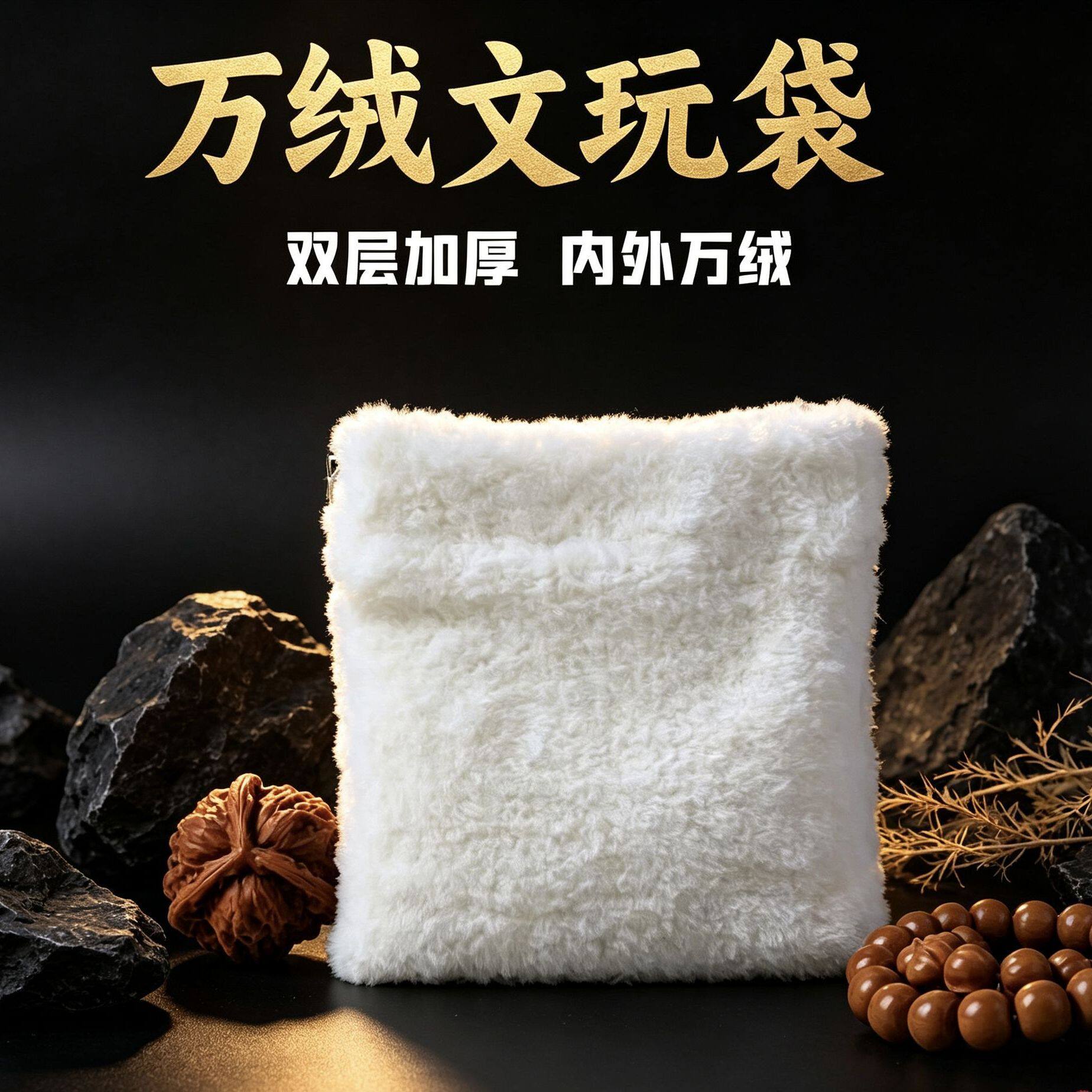 全绒文玩手串抛光包浆袋