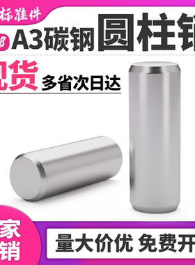 A3碳钢圆柱销定位销固定销钉GB119实心销子 Φ2M3M4M5M6M8M10-M20
