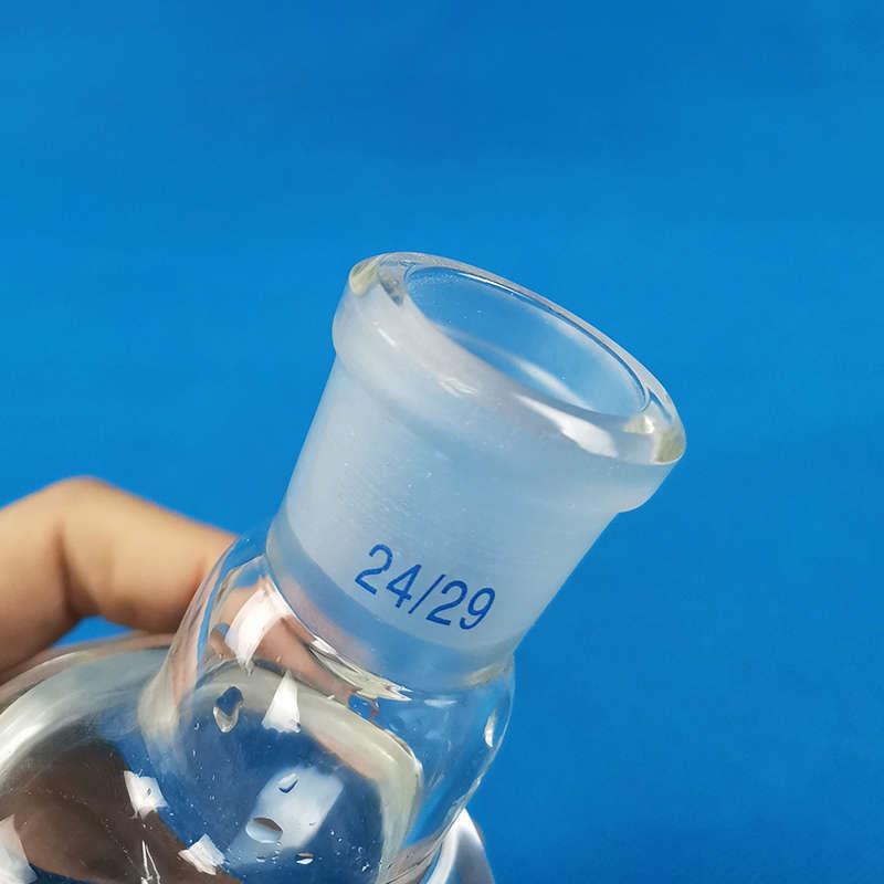 玻璃单口圆底烧瓶标口磨口平底烧瓶250/500/1000/5000ml默认圆底