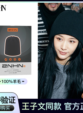 ZNHN100%羊毛王子文金晨同款针织帽保暖护耳毛线帽子女秋冬季冷帽
