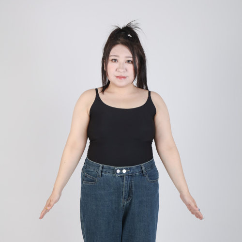 大码胸垫固定杯外穿修身吊带