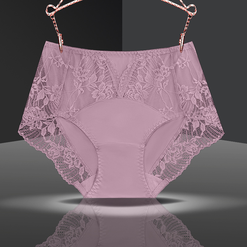 正品外贸单出口高颜值蕾丝面料柔软透气棉裆中高腰女士内裤三角裤