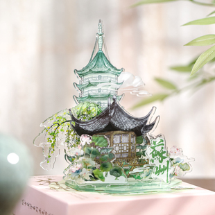 亚克力多插立牌城市美学古风国风高颜值二次元周边谷美桌面摆件