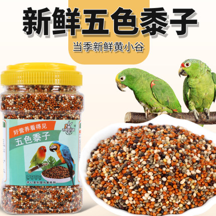 鹦鹉混合粮鸟食玄凤虎皮牡丹鸟食饲料五色黍子谷子带壳粮食1200ml