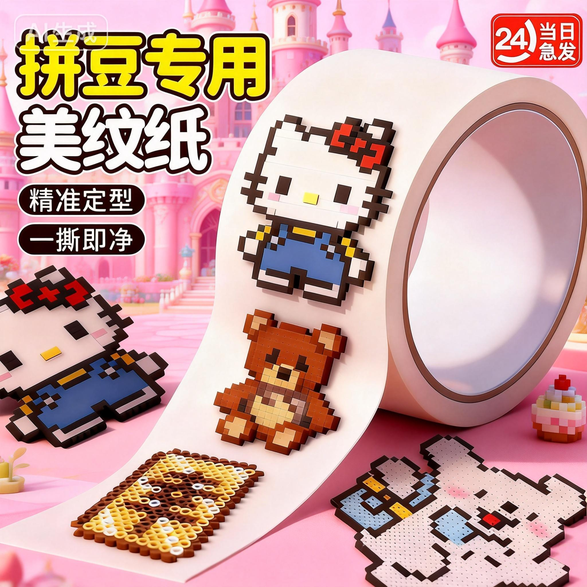 拼豆豆保护美纹纸完美定型手工diy辅助神器无痕耐高温拼豆专用女,玩具/童车/益智/积木/模型,拼图/拼板,淘宝优惠券,粉丝福利购,淘宝优惠卷