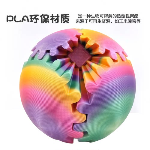 3D打印立体齿轮球魔方球爆款可旋转儿童成人3d变形球几何解压玩具