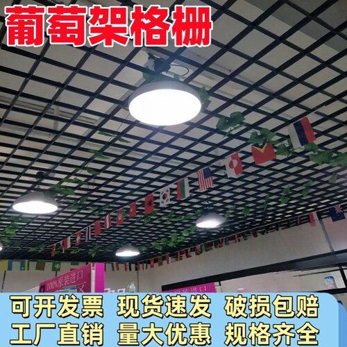 简易吊顶自装吊顶花格铁格栅网格装饰天花葡萄架安装吊顶材料方格