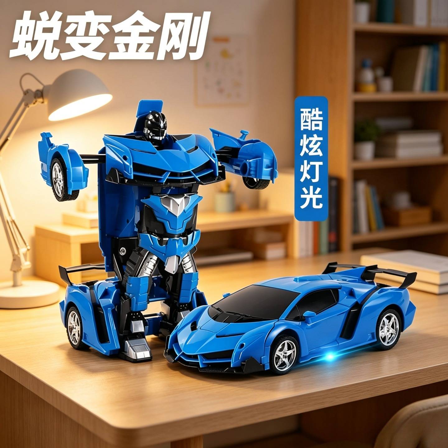 一键变形汽车金刚赛车RC无线遥控车可充电动儿童玩具跑车模型