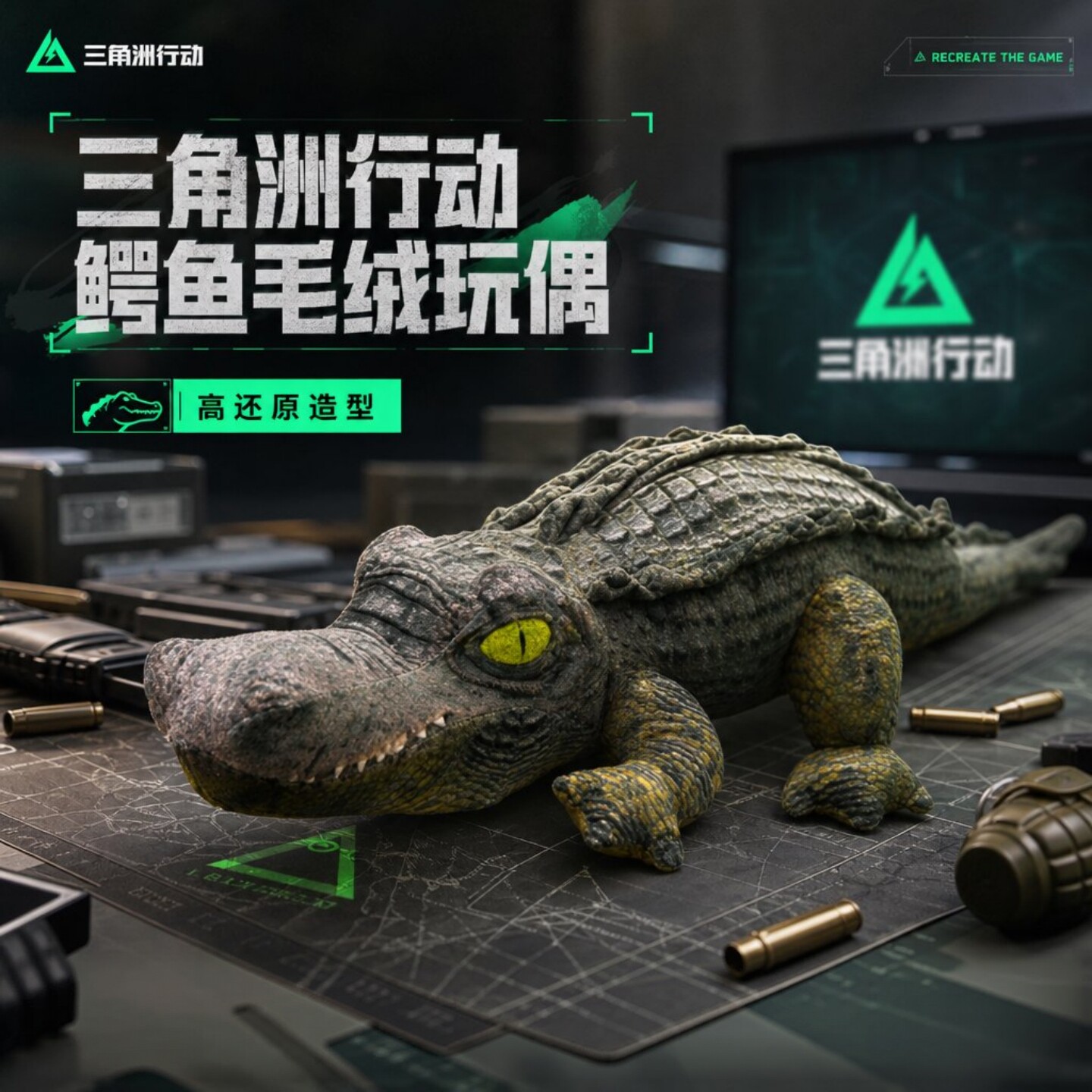 三角洲行动鳄鱼毛绒玩偶男生礼物