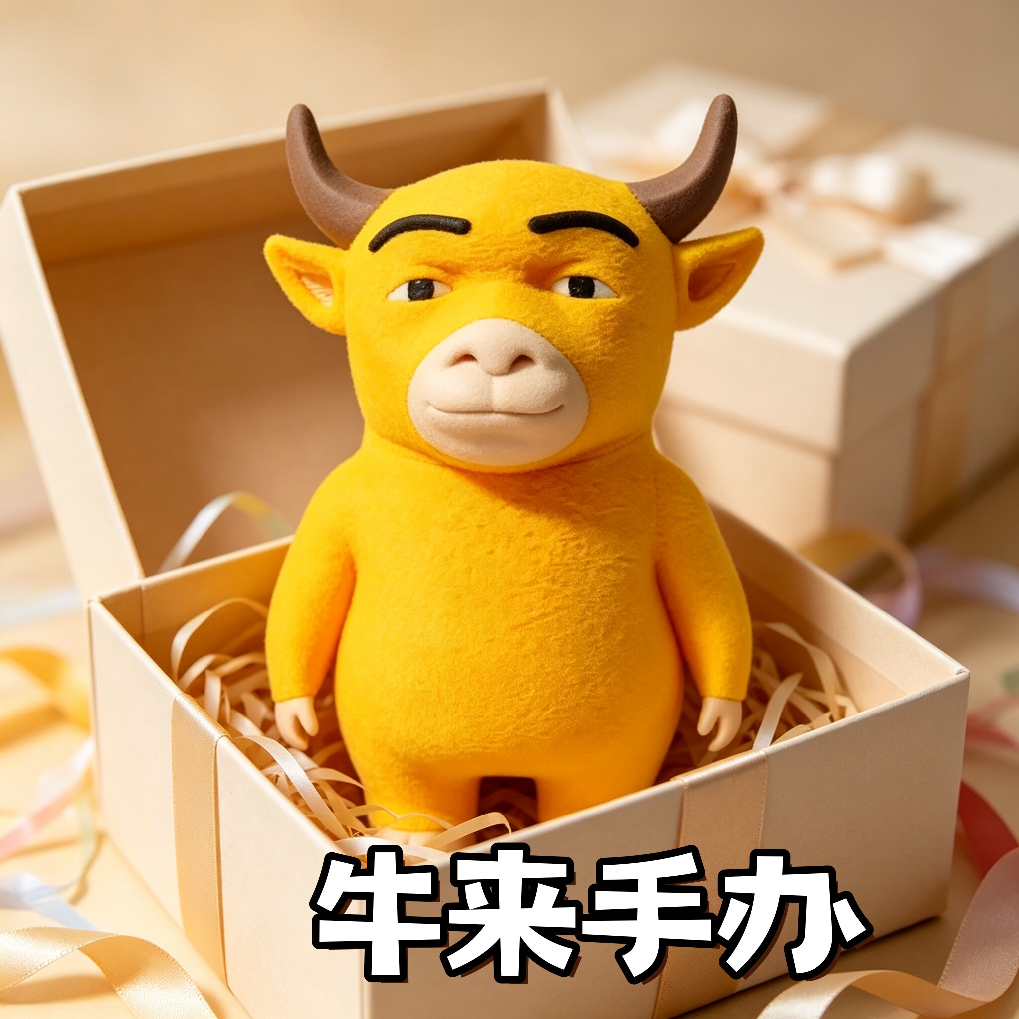 牛来手办3D立体打印桌面摆件