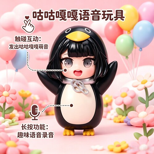 咕咕嘎嘎发声企鹅语音玩具挂件