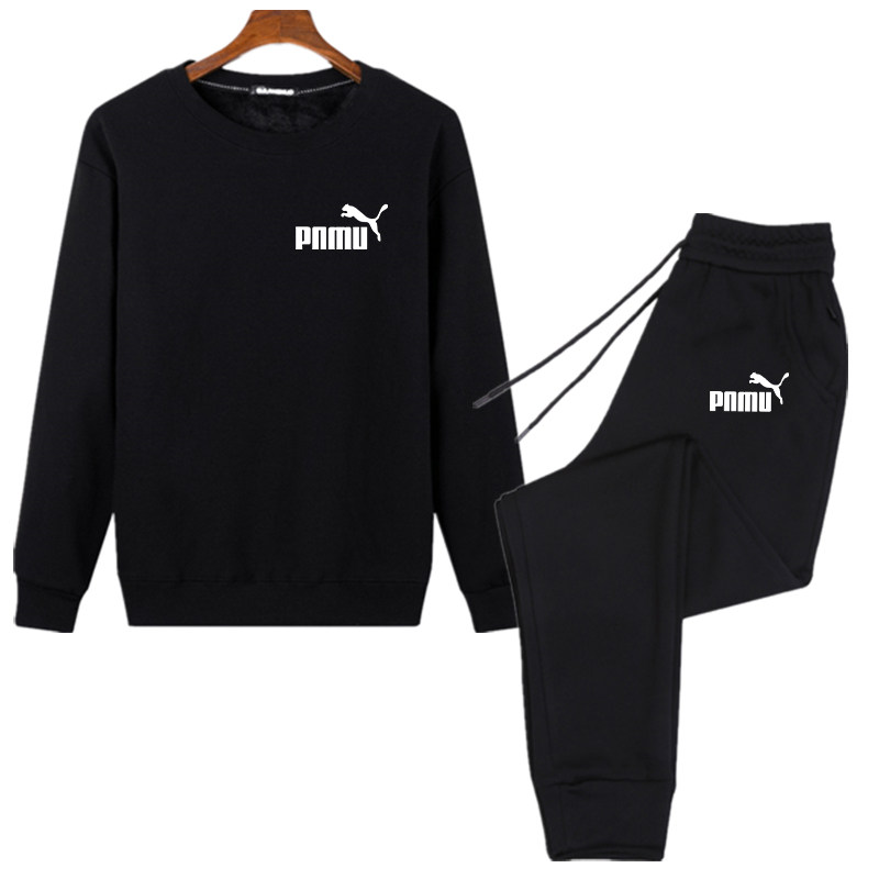 秋冬季纯棉运动套装男潮流宽松休闲圆领加绒卫衣卫裤两件套束口裤,男装,休闲运动套装,淘宝优惠券,粉丝福利购,淘宝优惠卷