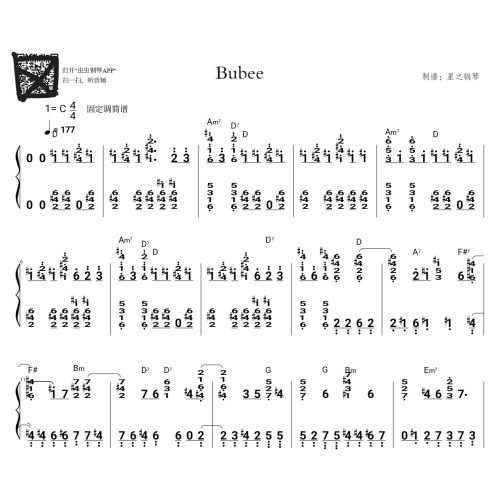 【ILLIT】《Bubee》还原钢琴简谱~星之钢琴~