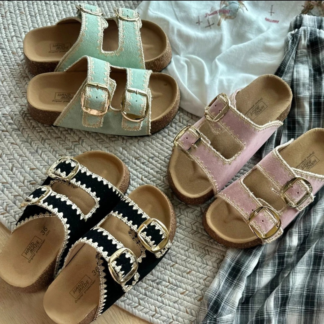 【】勃肯拖鞋女夏季外穿新款百搭波西米亚风厚底沙滩鞋