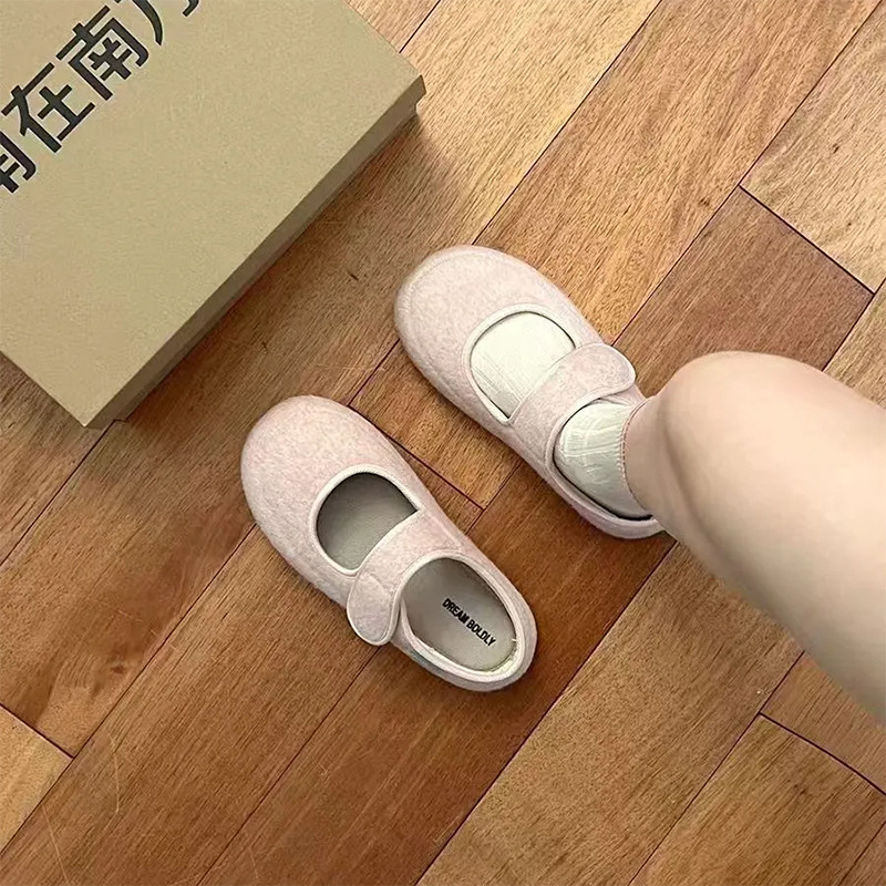 小香风时尚百搭复古软底勃肯鞋女春夏法式浅口平底玛丽珍单鞋