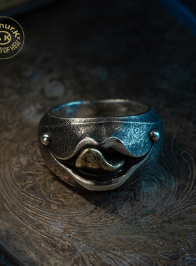 Arthur.k复古狂言银色戒指