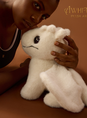 AWHITE毛绒艺术玩具白色飞龙恐龙幼崽家居装饰小玩偶