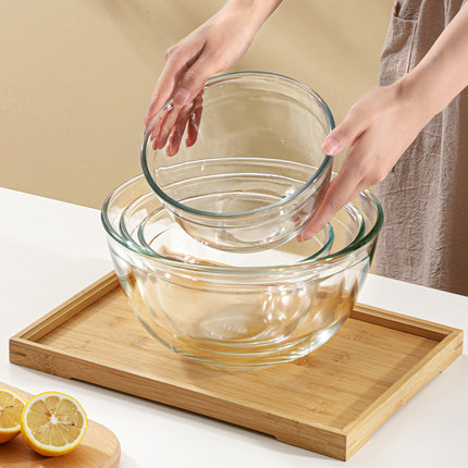 康宁玻璃碗沙拉碗高颜值泡面碗家用高档耐高温和面料理碗两件套装