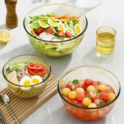 康宁琥珀色玻璃大容量沙拉碗高颜值泡面碗面碗家用蔬菜水果沙拉碗