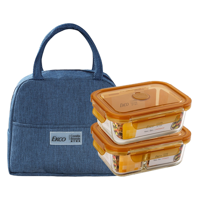 【20日晚8点付尾款】康宁玻璃饭盒上班族带饭餐盒两件套保温套装