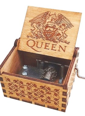 Music Box Hand Crank Engraved Musical Box Personalizable Gif