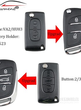 CE0523 New style Folding Car Key Shell For Peugeot 306 407 8