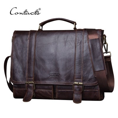 CONTACT'S 2020 Men Retro Briefcase Business Shoulder Bag Le