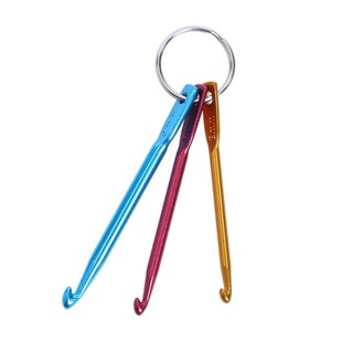 3in1 Set Keychain Hooks Needle Keychain Aluminum Crochet Hoo
