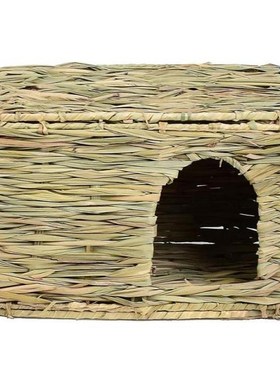 Foldable Woven Natural Grass Cage Pet Rabbit Straw Hamster G
