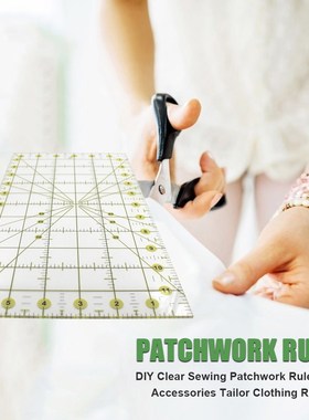 Acrylic Patchwork Aligned Ruler Transparent Sewing Measuring