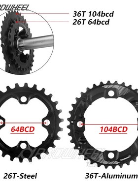64BCD 104BCD MTB Bicycle Sprockets Double Chainwheel 26T 28T