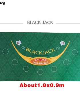180*90Cm Suede Rubber Black Jack 21Points Baccarat Casino Po