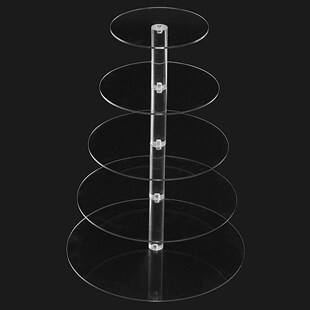 3/4/5/6 Tier Clear White Round Cup Cake Stand Acrylic Cupcak