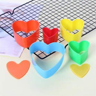 5Pcs Cake Molds Heart Shaped Embossing Cutting Stamp Cookie