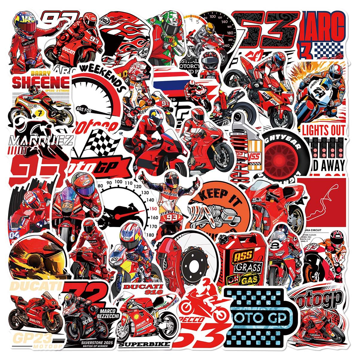 motoGP摩托车机车比赛涂鸦贴纸