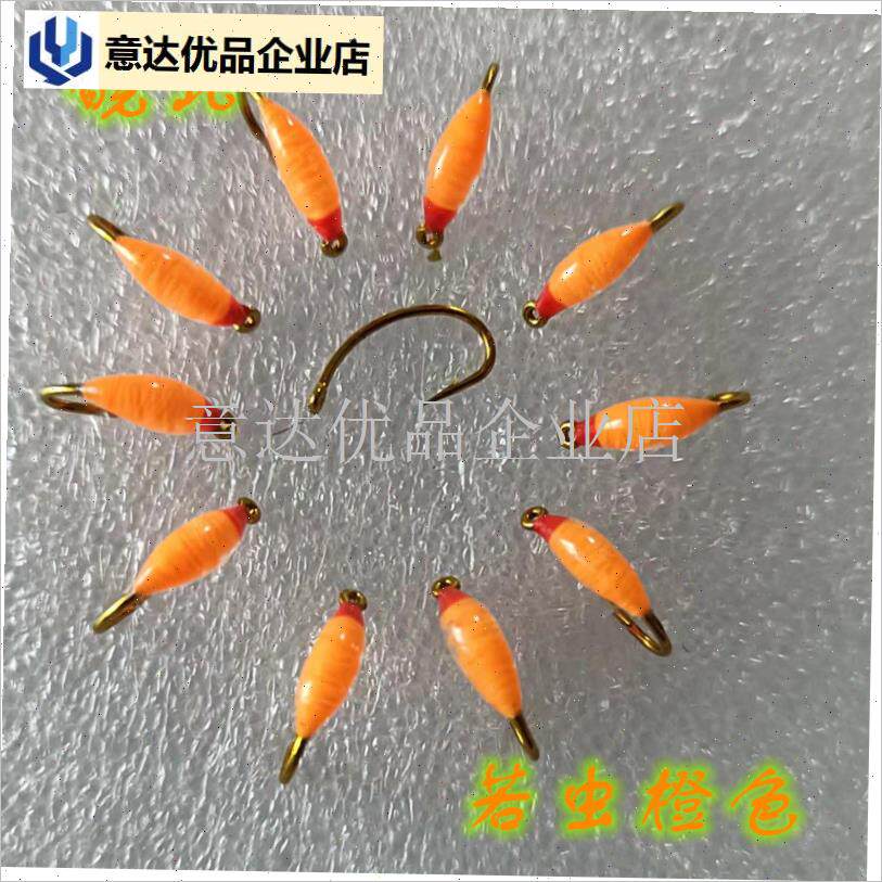 亚竿路亚白条马口m仿生昆虫微物餐条桃花罗飞假饵飞蝇钩铅头钩,