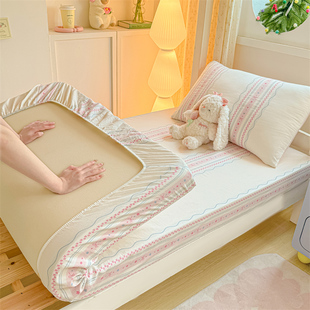 纯棉床笠单件90x200cm1.2m床大学生宿舍单人全棉床垫套保护罩女生