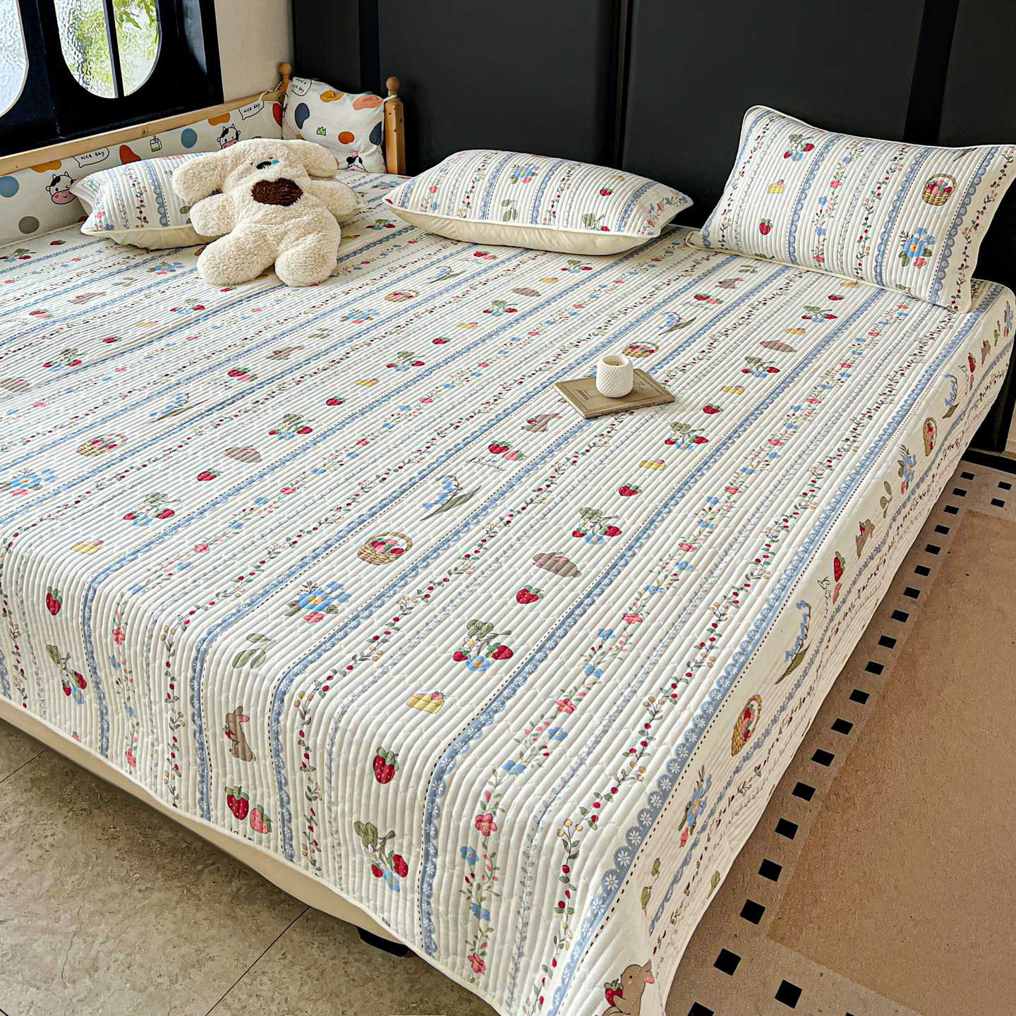 A类定制纯棉床盖单件加厚防滑榻榻米床单三件套大尺寸3米全棉炕单