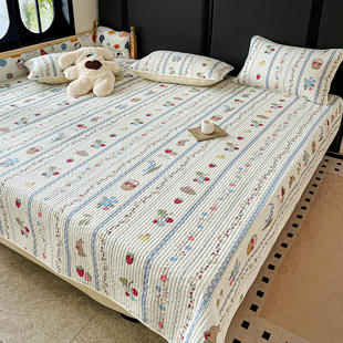 A类定制纯棉床盖单件加厚防滑榻榻米床单三件套大尺寸3米全棉炕单