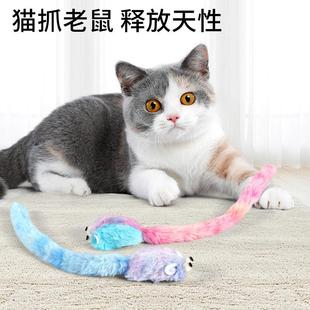 逗趣自嗨解闷猫猫玩具逗猫棒长尾巴仿真毛绒老鼠猫咪玩具宠物用品