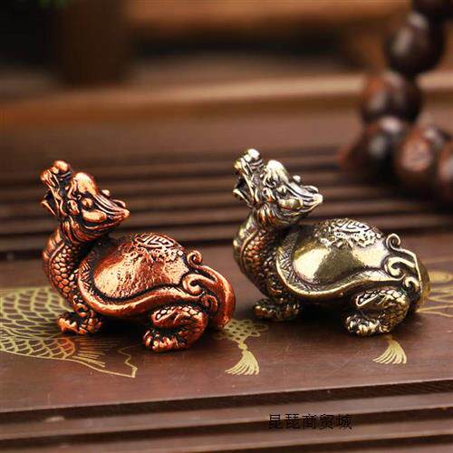 玄小人办公室摆件复古纯铜龙头龟武实心乌防招财客厅卧室居家摆设