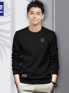 Romon/罗蒙RM18026卫衣男秋季新款套头男时尚圆领高档男装打底衫
