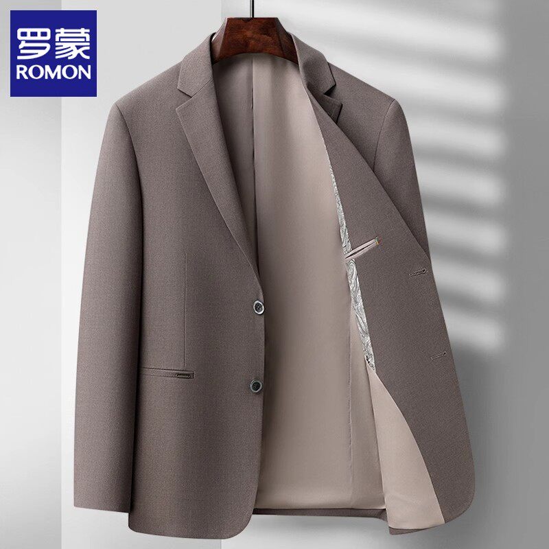 罗蒙西装外套男士春季新款商务休闲西服免烫抗皱单西外套上衣单件