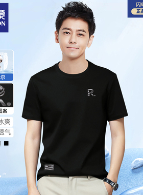 Romon/罗蒙18026夏季冰丝短袖透气T恤男士运动时尚新款百搭潮休闲