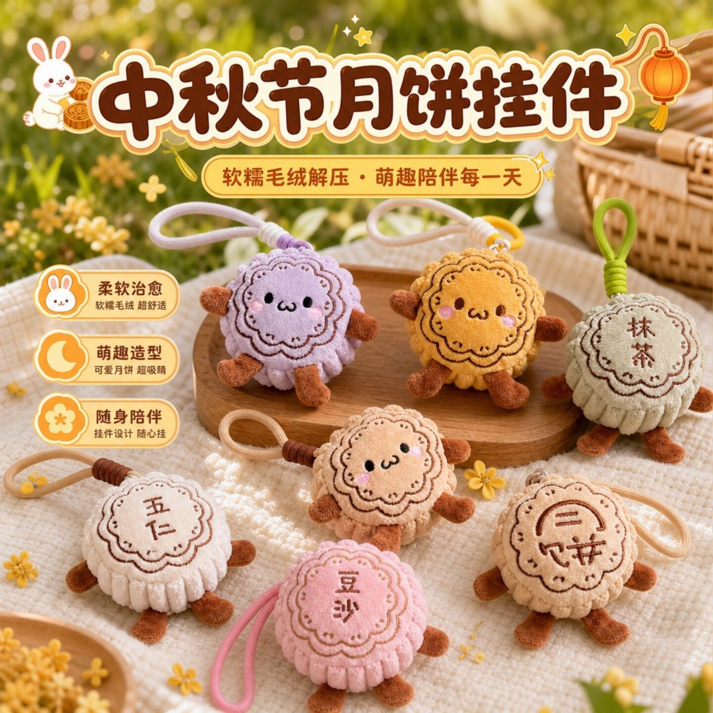 中秋节仿真月饼造型挂件